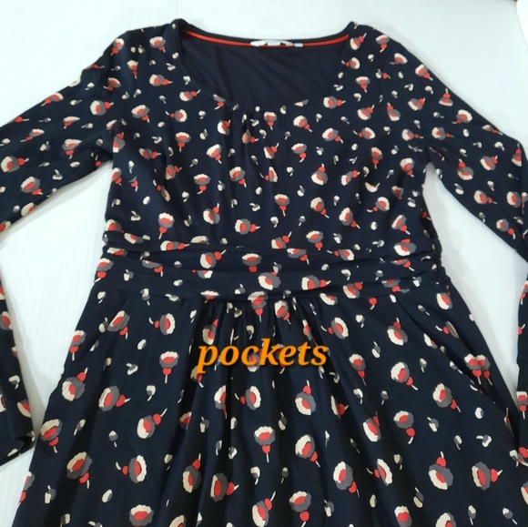 Boden Mabel Floral Long Sleeve Jersey Dress 8L - Picture 5 of 7